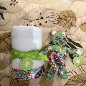 Vera Bradley Tutti Frutti Baby Blanket and Plush Bear Set
